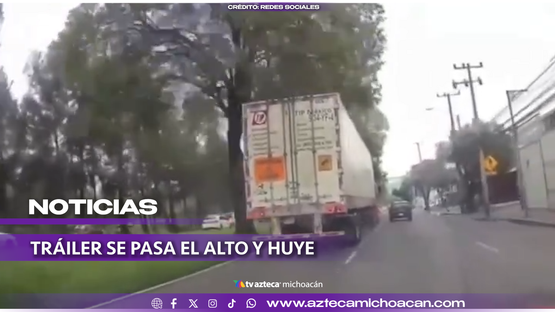 #VIDEO: Tráiler se pasa el alto, embiste a vehículos y se da a la fuga