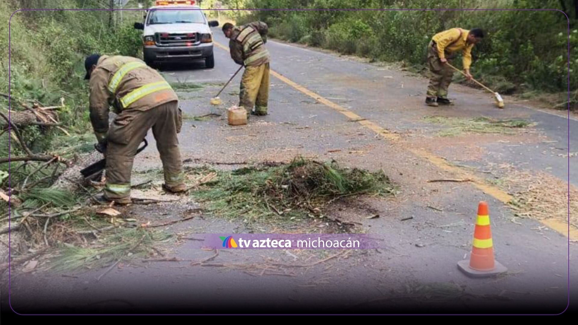 Reportan caída de árboles en carretera Morelia-Maravatío, en Michoacán