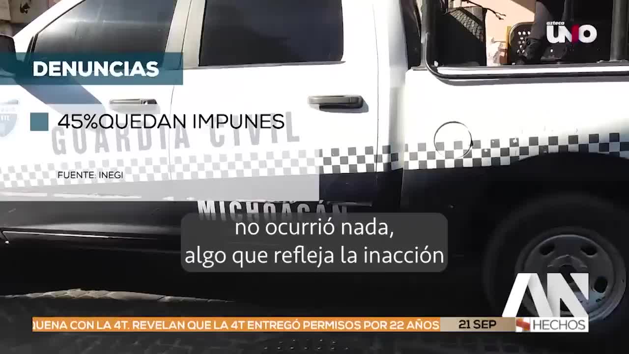 Más del 94% de los delitos en Michoacán no se denuncian
