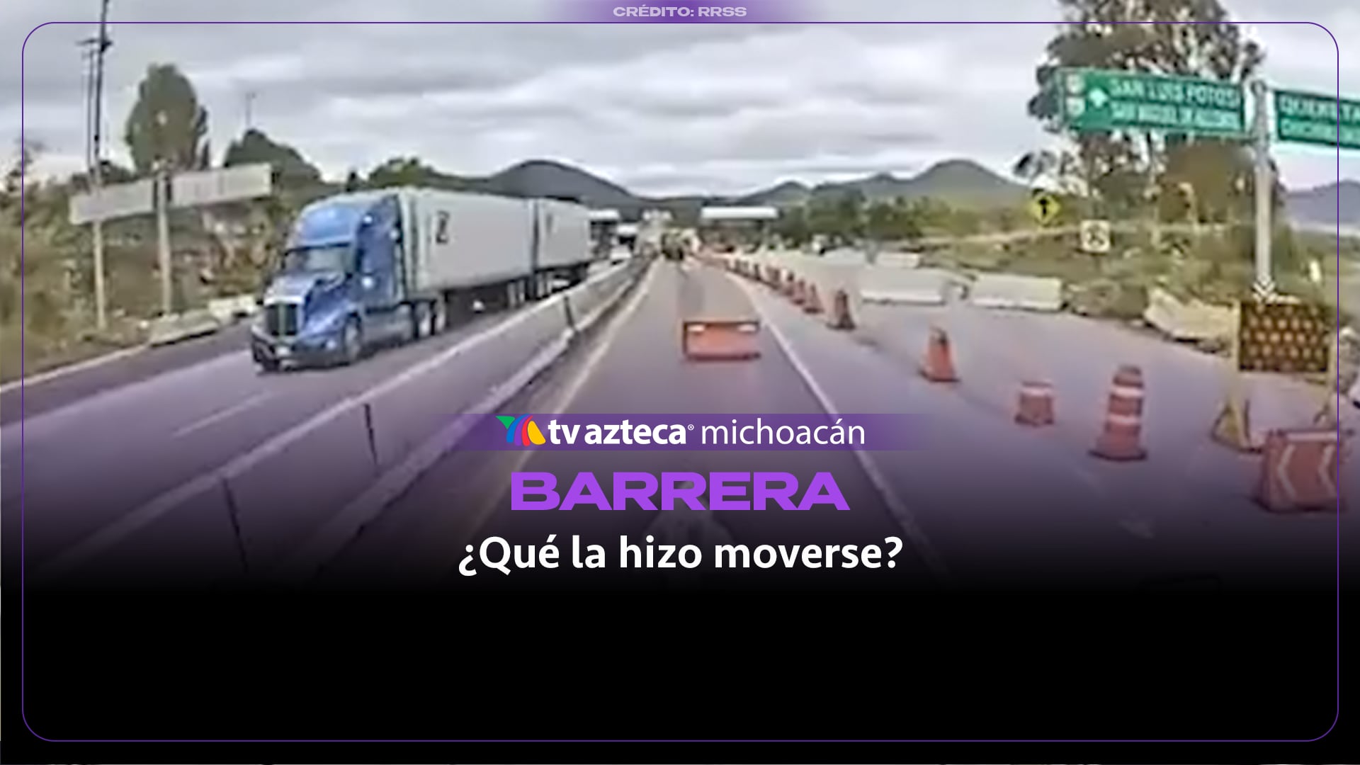 VIDEO: Captan extraña barrera vial que parece moverse por sí sola ante un tráiler