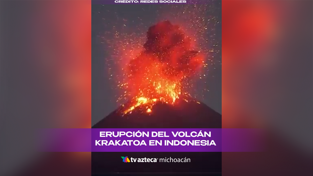 #VIDEO: Volcán Krakatoa entra en erupción durante la madrugada en Indonesia.