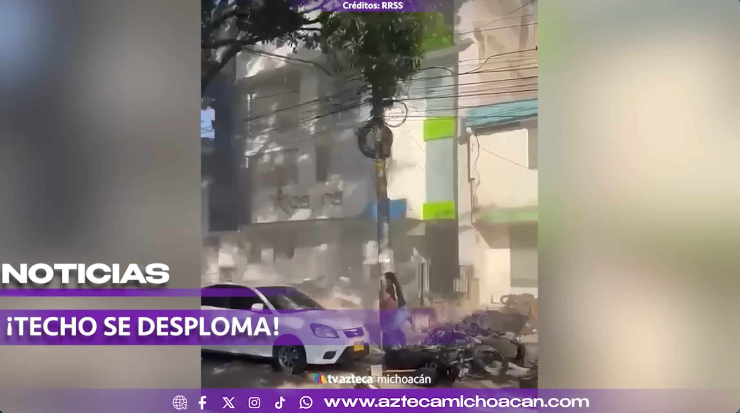 #VIDEO: ¡Techo se desploma sobre personas mientras escapaban de un sismo!