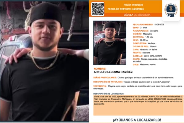 Buscan a Arnulfo; desapareció en Puruándiro, Michoacán