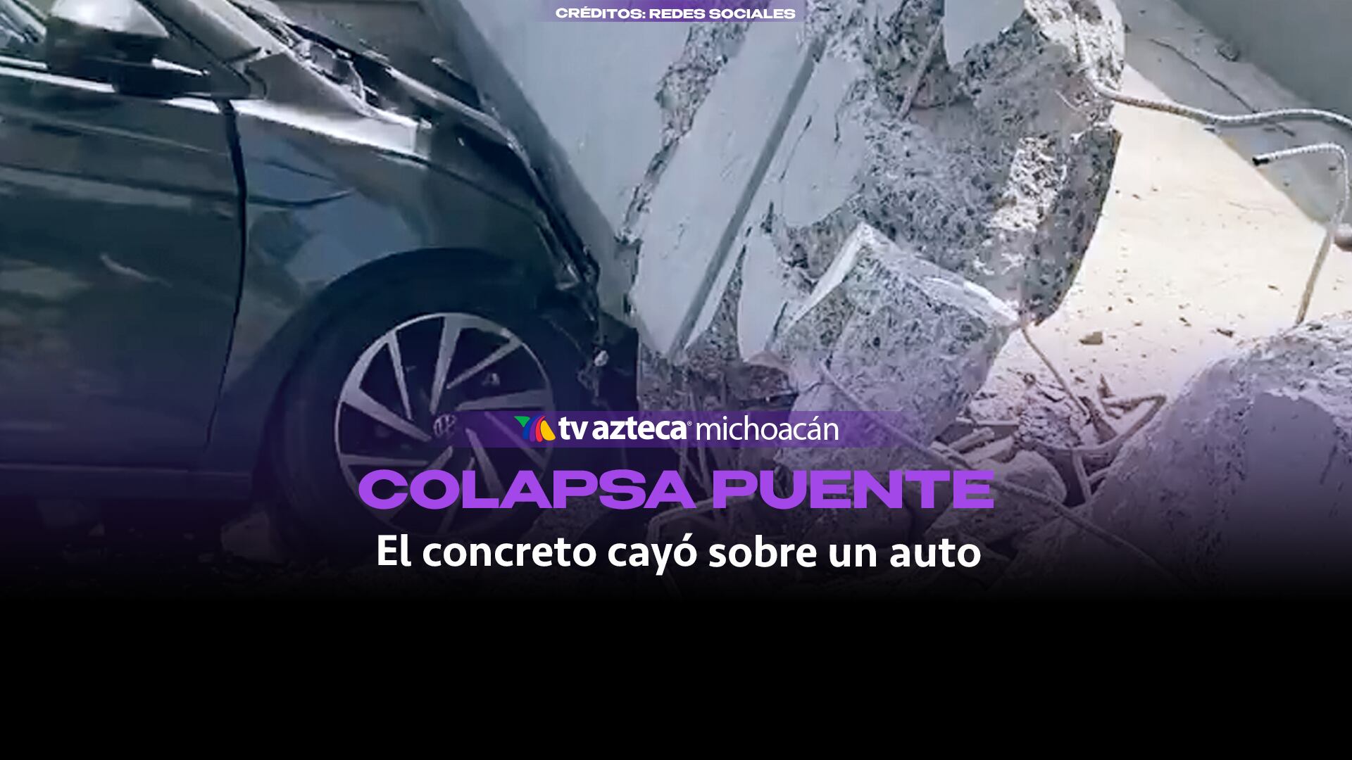 #VIDEO: Puente peatonal colapsa sobre un vehículo.