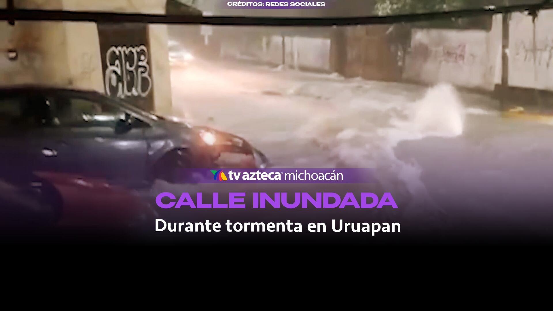 #VIDEO: Intensa corriente de agua paraliza circulación en el Centro de Uruapan.