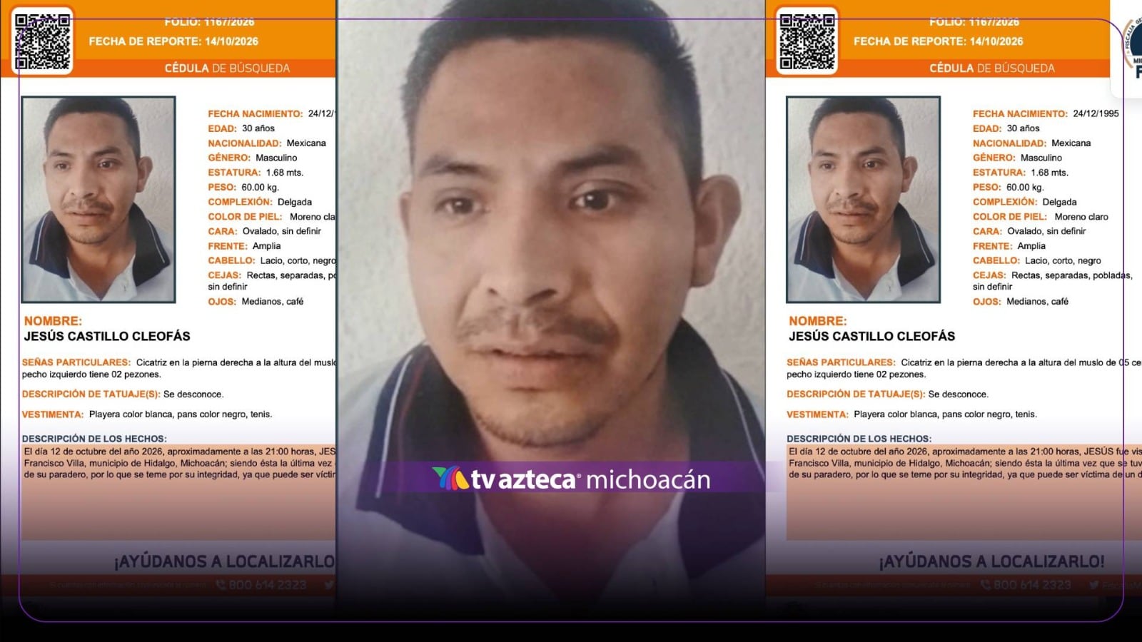 Desaparece Jesús Castillo Cleofás en Michoacán; su familia lo busca desesperadamente