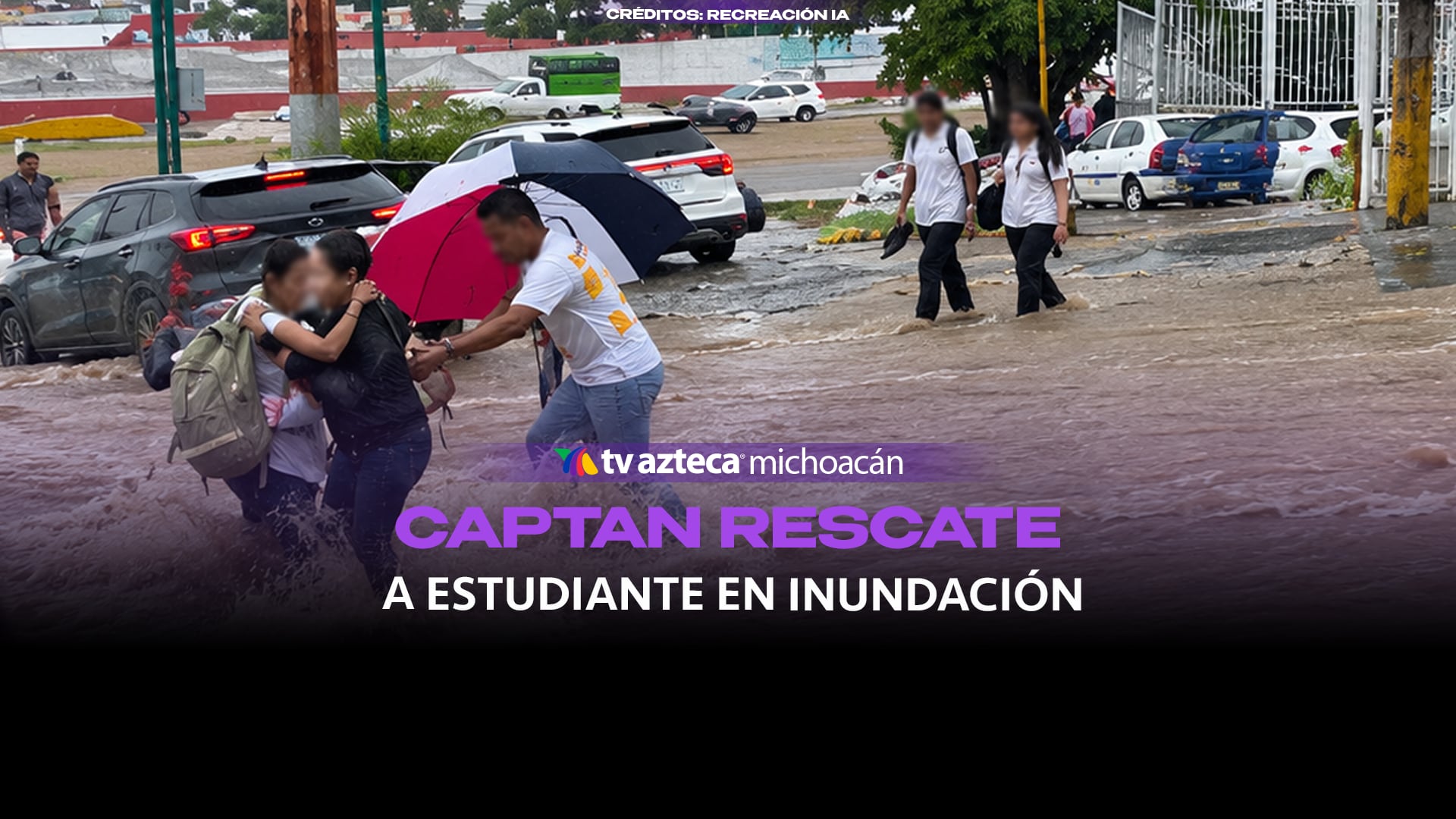 #VIDEO: Rescatan a estudiante de Enfermería arrastrada por inundación en Acapulco.