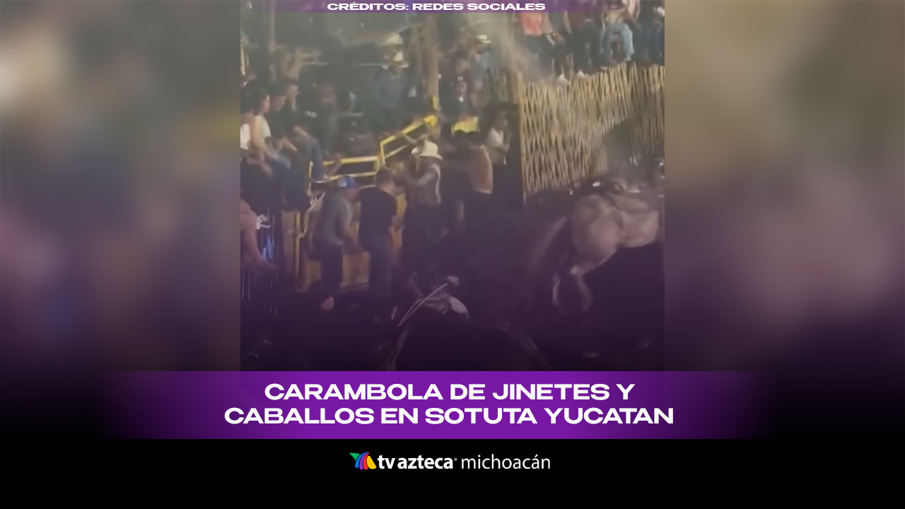 #VIDEO: Carambola de jinetes y caballos deja heridos en Sotuta Yucatán.