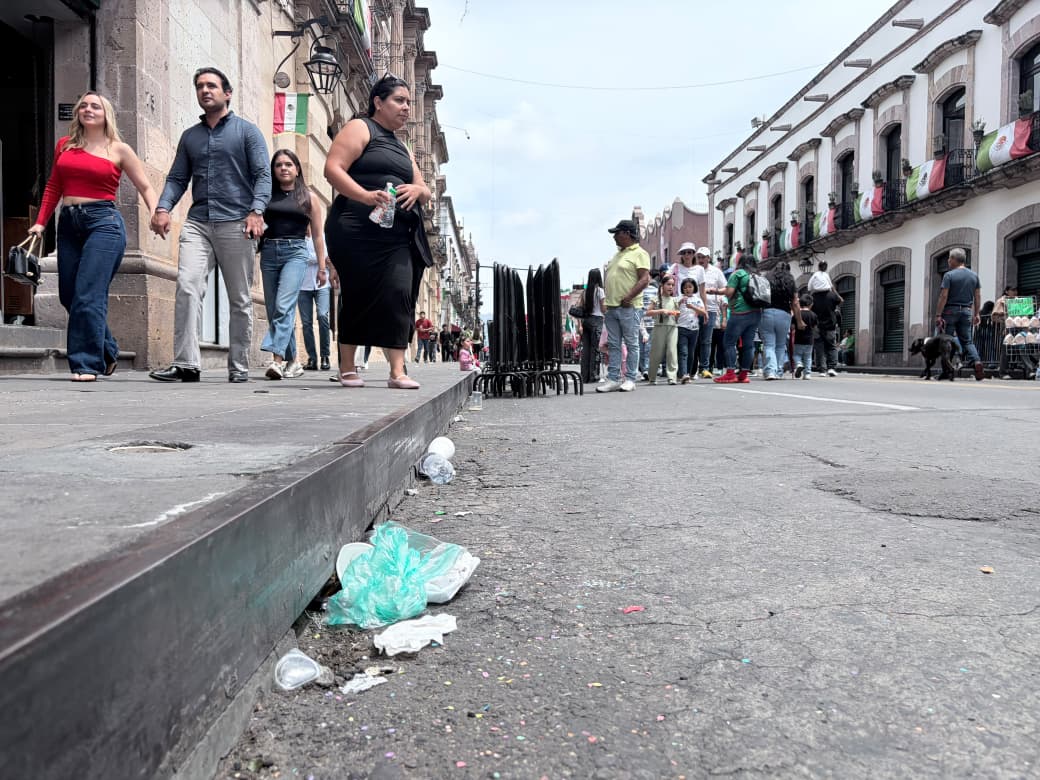 Fiestas Patrias dejan 70 toneladas de basura en el Centro Histórico de Morelia
