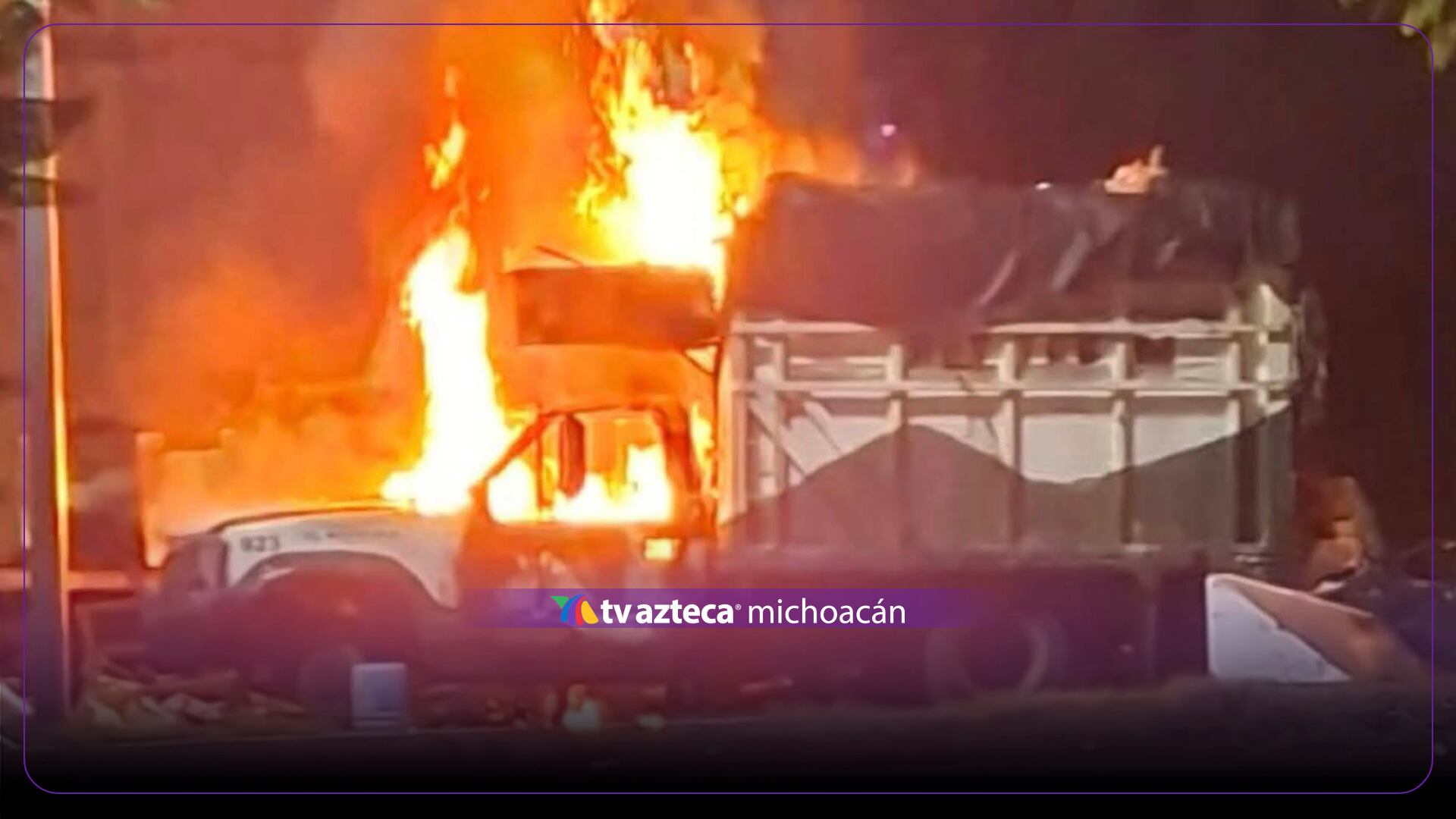 Se incendia camioneta recolectora de basura cerca de la UTM, en Morelia