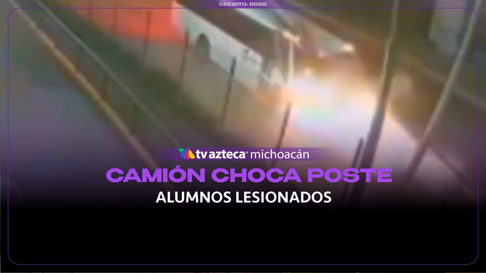 Camión con estudiantes choca contra poste y deja varios lesionados