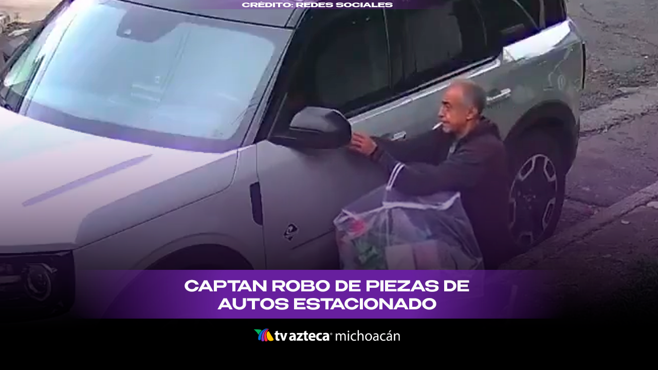 #VIDEO: Captan a hombre robando autopartes de vehículo en vía pública.