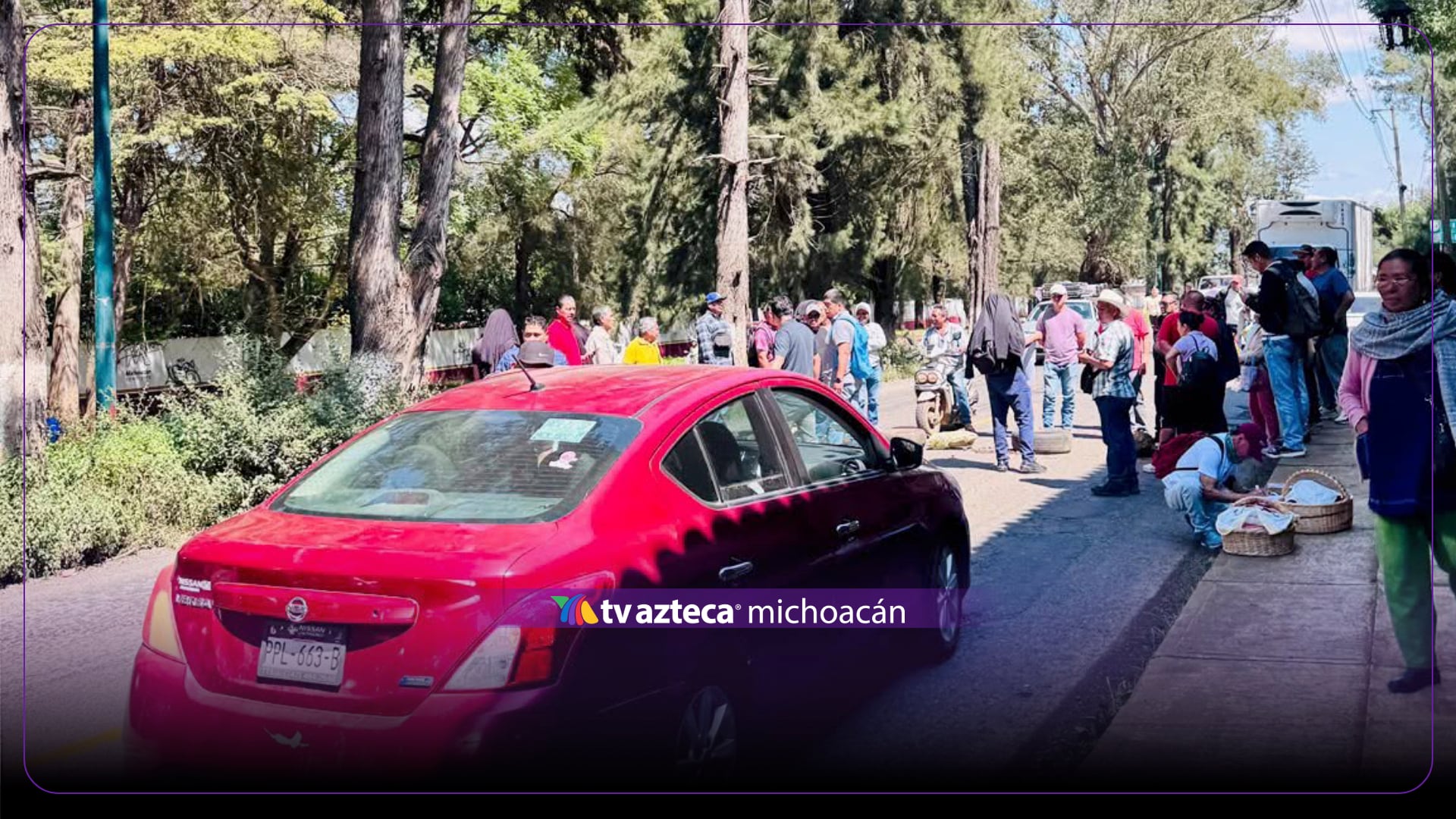 Bloquean carretera Pátzcuaro-Morelia a la altura del Conalep