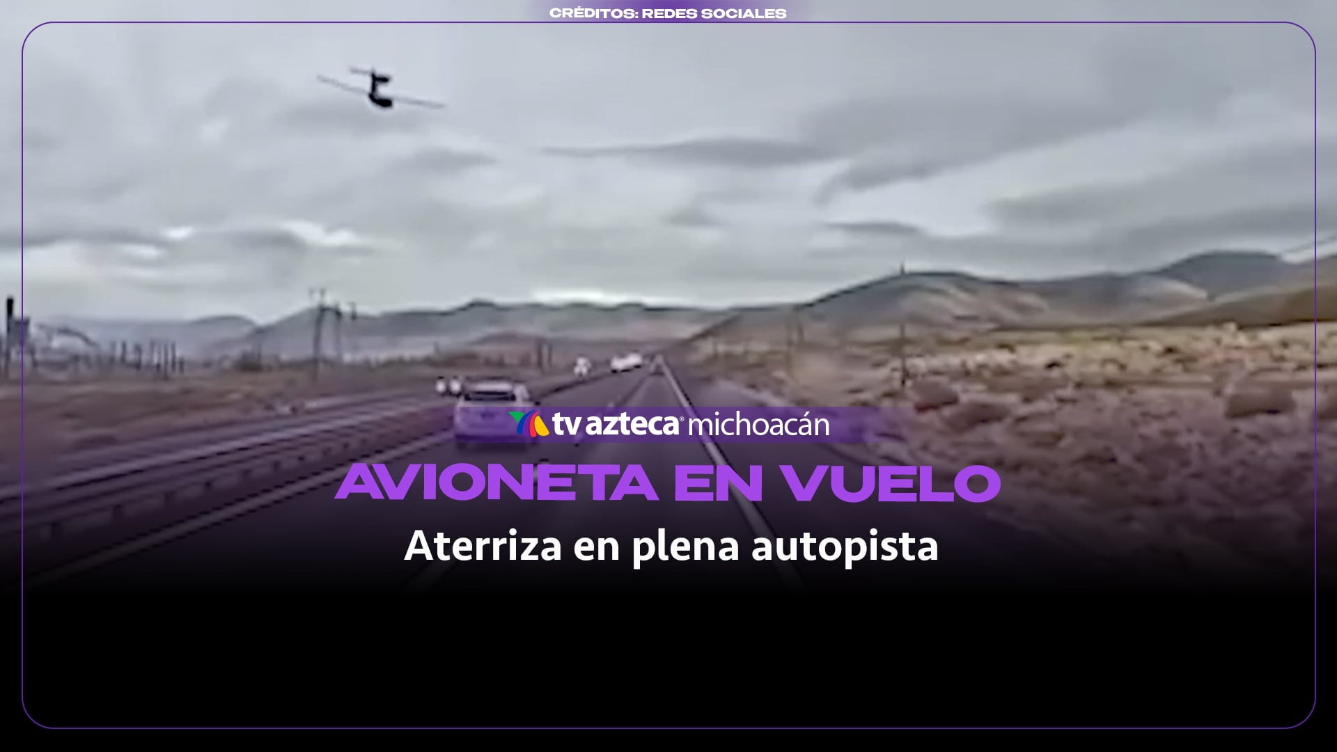 #VIDEO: Avioneta realiza aterrizaje de emergencia en plena autopista y causa caos vial.