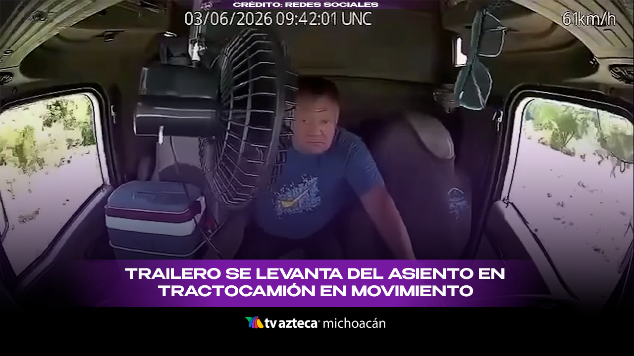 #VIDEO: Trailero se levanta del asiento con tractocamión en movimiento.
