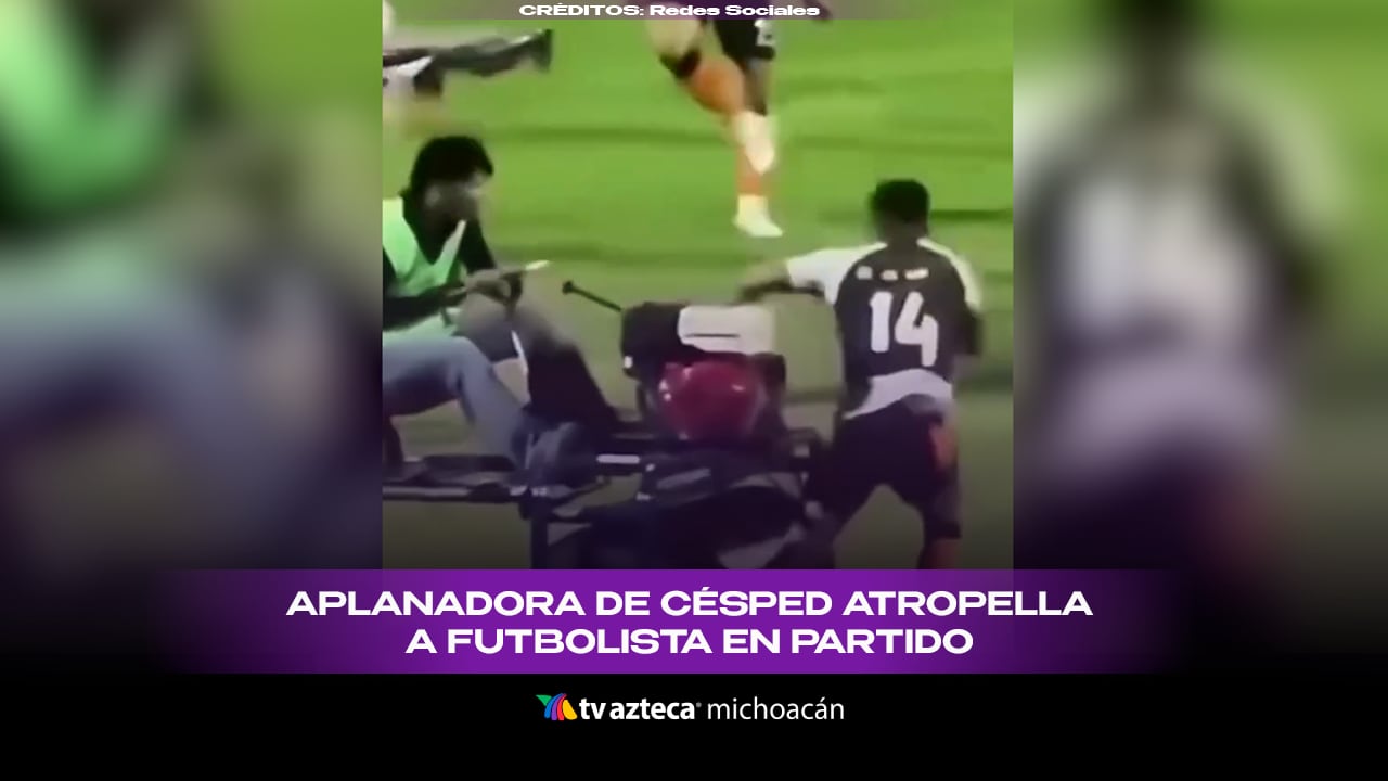 #VIDEO: ¡Insólito accidente! Aplanadora de césped atropella a futbolista en pleno partido.