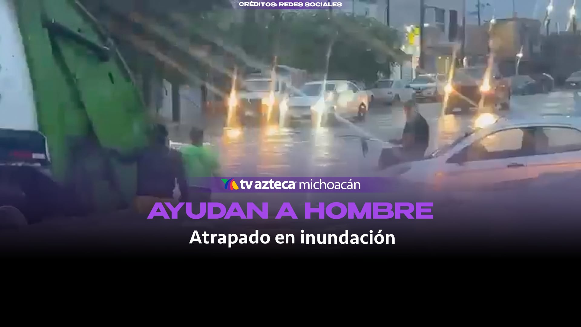 #VIDEO: Recolectores de basura rescatan a automovilista atrapado sobre su auto.