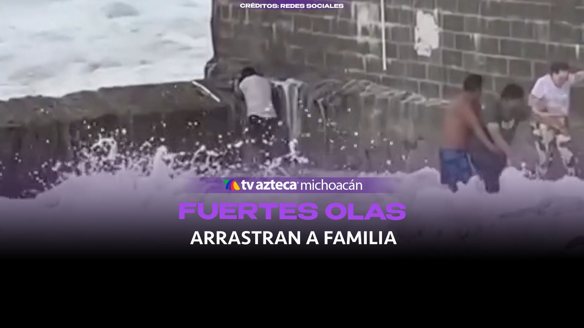 #VIDEO: Fuerte oleaje por Huracán Trudy arrastra a una familia mar adentro.