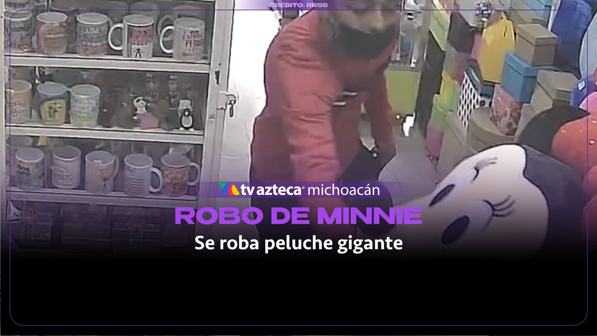 VIDEO: Fingen comprar una Minnie gigante y se la llevan de una papelería 