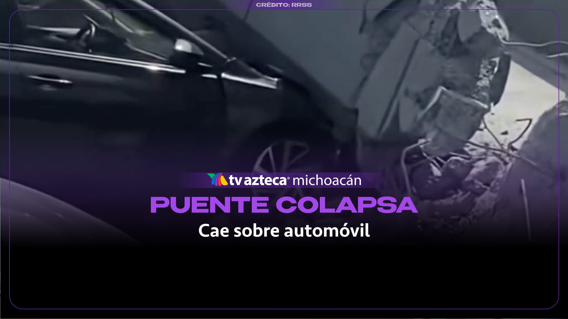 #VIDEO: Puente peatonal cae sobre un auto en plena avenida